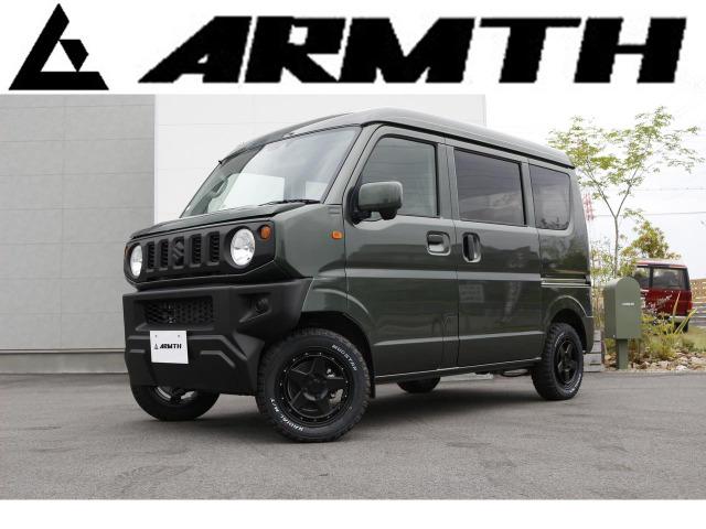 中古車 軽自動車 グリーン 緑色 4WD ガソリン DA17V ★ジムリイ正規販売店★最上級グレードJOIN　4WD ジムリイフェイスボディ色×マッドブラック塗り分け塗装IPF製ガラスレンズ