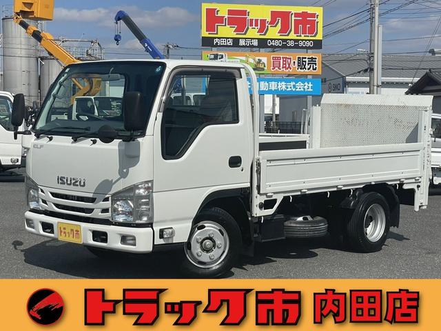 中古車 バス・トラック ホワイト 白色 2WD 軽油 NJR85A 平成30年式いすゞエルフ2t全低床垂直PG5速MT ナビTV・ETC・キーレス・坂道発進補助・電動格納ミラー・フォグ