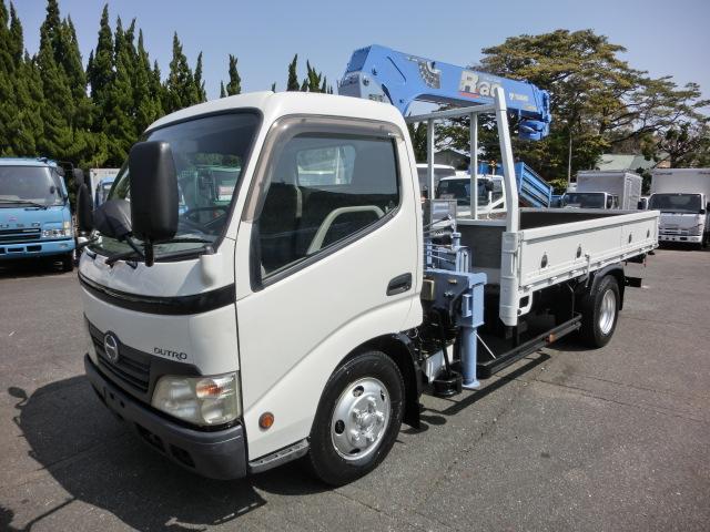 中古車 バス・トラック ホワイト 白色 2WD 軽油 BDG-XZU344M H19日野デュトロ2tタダノ3段クレーン付高床 幅広ボディ　レンタ上がり　7万5千キロ　（197）（03－64）