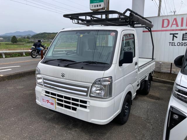 中古車 軽トラック/軽バン ホワイト 白色 4WD ガソリン DA16T ダイハツベストピット店！自社認証工場完備！ ハードカーゴキャリア　サイドウォーニング　ワンオーナー車