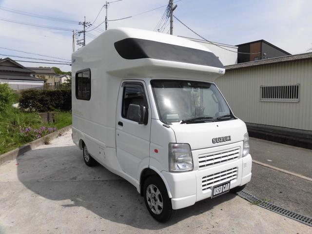 中古車 キャンピングカー ホワイト 白色 4WD ガソリン DA63T 5人乗　ベバストFFヒーター　　FIAMMAサイクルキャリア　　4WD