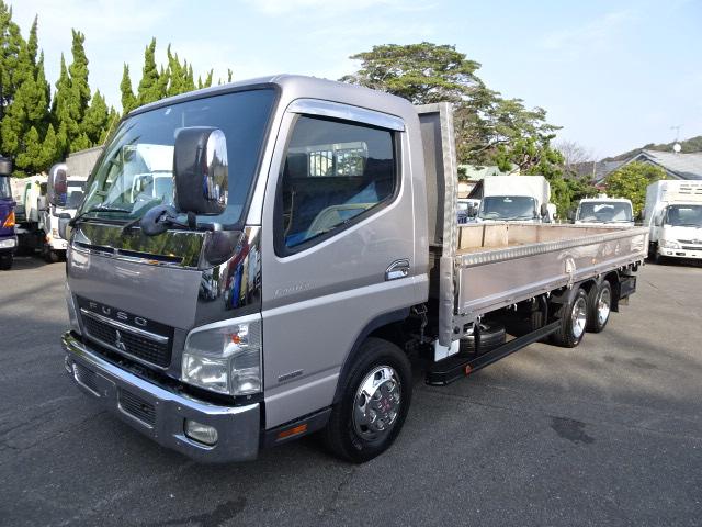 中古車 バス・トラック グレー 2WD 軽油 PDG-FF83DY H22三菱キャンター4．1t超ワイドロング平超低床 リア4輪　後2軸　1デフ　後後輪エアサス　鉄板張　荷長5200mm