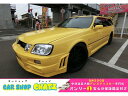 中古車 ステーションワゴン イエロー 黄色 4WD ガソリン WGNC34 黄全塗！RB26EG載替！5MT載替！ターボ4WD！ 外キャリパー！外エアクリ！HID！バケット席！改造公認詳細別