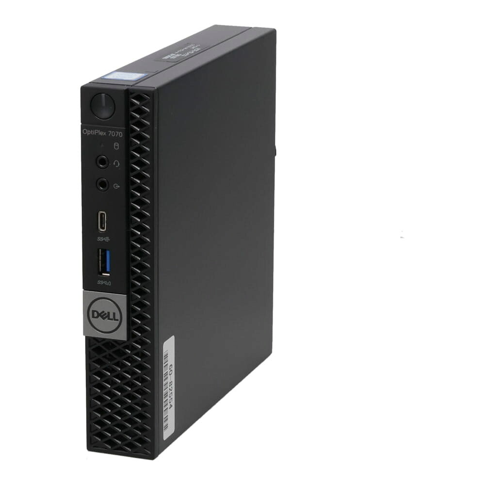 商品番号5725490b 種別中古デスクトップパソコン 分類デスクトップ メーカDELL シリーズ名Optiplex 7070 Micro 型名Optiplex 7070 Micro OSWindows11 Pro 64bit CPUCore i5-2.1GHz(8500T) CPU世代第8世代 メモリ8GB DDR4 2666MHz メモリソケット数2(空0) ストレージ256GB SSD グラフィックIntel HD Graphics 光学ドライブ非搭載 インターフェースUSB3.1(A)*5, USB3.1(C)*1, DisplayPort*2, VGA ネットワーク10/100/1000LAN　※無線LAN, Bluetoothは搭載しておりません 商品ランクB ランクの目安はこちらをご覧下さい。 商品状態Aランクよりもキズや使用感のある商品 付属品WPS Office 2 Standard,キーボード,マウス,ACアダプタ,電源コード 保証期間12ヵ月 備考※バリュー品と同時購入できません。別々にご注文をお願いいたします。※商品名の「20**年頃」表記は当社購入年となり、商品によって前後する場合があります。※増設用のマウンタ、ネジ、ケーブルは付属しておりません。中古パソコンなら Qualit! きれい 安い 安心の12ヵ月保証付き!
