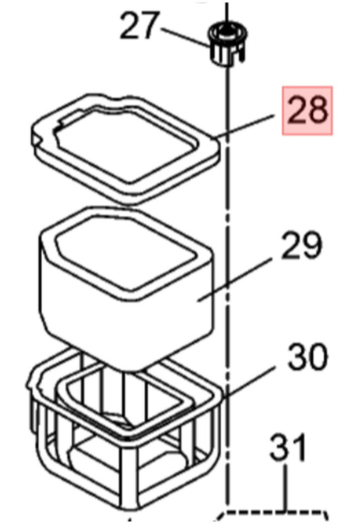 【メール便対応可能】Panasonic　パナソニック加湿機用　フィルタ押え　《図28のみ》部品コード：FKA0330162【定】　※FKA0330196の後継品です
