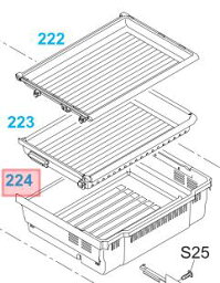 Panasonic　パナソニック冷蔵庫用　冷凍室本体ケース部品コード：ARAHCJA05100（画像：224番のみ）