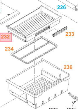 Panasonic　パナソニック冷蔵庫用　小物野菜ケース部品コード：ARAHFC105080（画像：232番のみ）