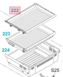 Panasonic　パナソニック冷蔵庫用　冷凍室上段ケース部品コード：ARBHCD700150（画像：222番のみ）