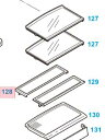 Panasonic パナソニック冷蔵庫用 トレイ(冷蔵室)部品コード:ARAHSJ505040(画像:128番のみ )