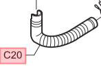 　【メール便対応可能】Panasonic　パナソニック洗濯機　排水ホース部品コード：AXW247-3MN0【宅コ】
