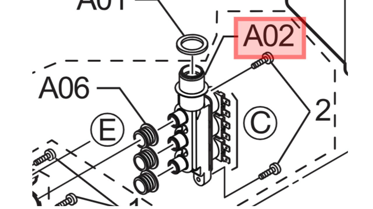 Panasonic　パナソニック洗濯機用　給水弁部品コード：AXW292128900　《図：A02》