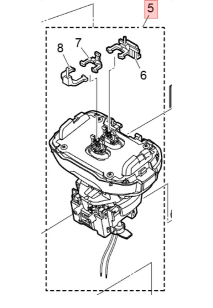 Panasonic　パナソニック　シェーバー用　リニアモータ　部品番号：ESLV9EL1007　《図：5》