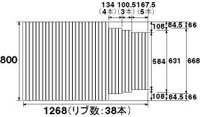 Panasonic　パナソニック　バスルーム　風呂フタ(長辺1268×短辺800:巻きフタ:長方形:切り欠きあり)　部品コード：GA1405AM