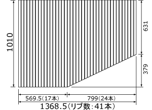 Panasonic　パナソニック　バスルーム　風呂フタ(長辺1368.5ミリ×短辺1010ミリ:L用:巻きフタ:台形:切り..