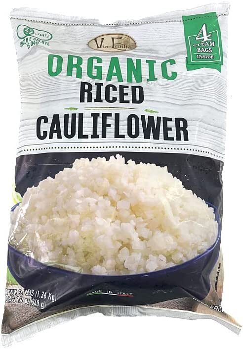 送料無料 オーガニック カリフラワーライス 340g×4袋 Via Emilia Organic Riced Cauliflower【冷凍】