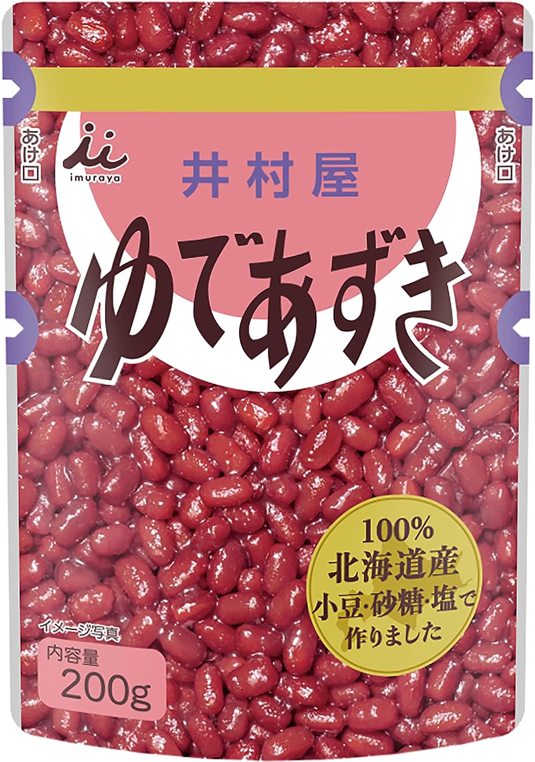 送料無料 井村屋 北海道パウチ ゆであずき 200g×10個 送料無料 井村屋 北海道パウチ ゆであずき 200g×10個 井村屋 北海道パウチ ゆであずき 200g×10個 小豆、砂糖、塩の使用原料全てに北海道産を使用し、小豆の風味豊かなゆであずきです。井村屋で60年間培ってきたゆであずきの製法を活かし、粒感がありながらも適度なあんの出た使いやすい性状に仕上げています。パッケージは、使い勝手の良いパウチタイプです。ぜんざいやお菓子作り、トーストのトッピングなど、様々なシーンでお使いいただけます。 原材料・成分 砂糖（国内製造）、小豆、食塩 5