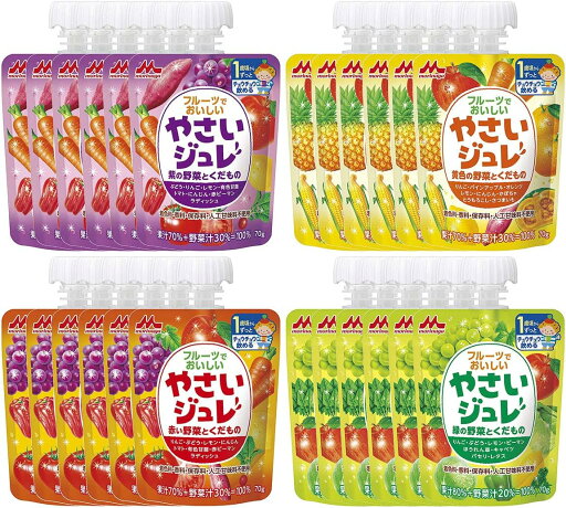 送料無料 森永 フルーツでおいしい やさいジュレ 【1歳頃から】70g×24袋 (4種×各6袋)【1歳頃から】 送料無料 森永 フルーツでおいしい やさいジュレ 【1歳頃から】70g×24袋 (4種×各6袋)【1歳頃から】