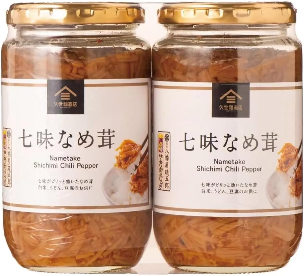 久世福商店 七味なめ茸 大容量 まとめ買い 700g [ 350g 2瓶 ] 信州産えのき茸 香料不使用 着色料不使用 酸化防止剤不使用 ご飯のお供 おつまみ 薬味 トッピング