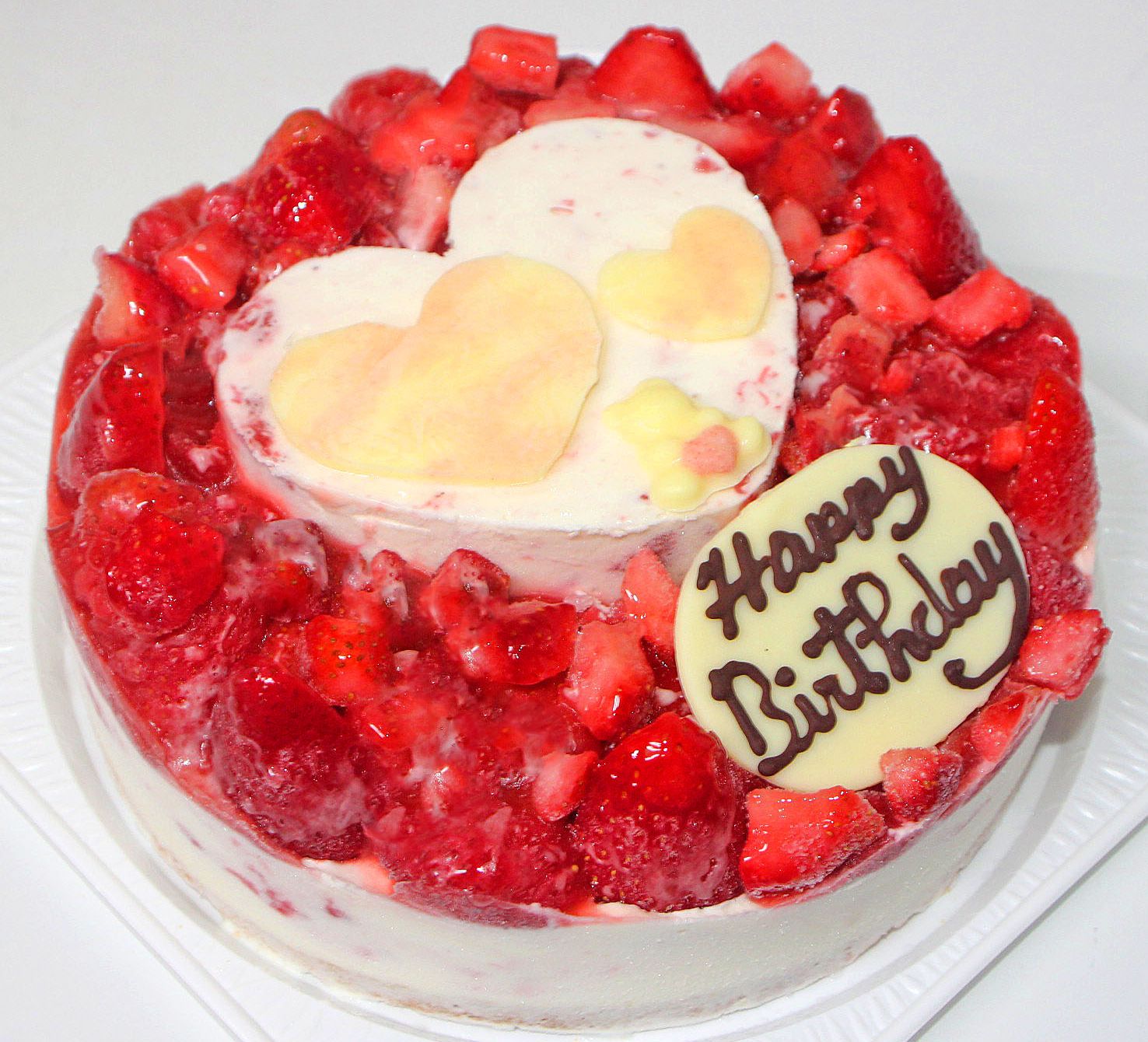 卵不使用タイプ ハートいちごアイスケーキ6号 送料別 誕生日ケーキ 記念日 アレル...