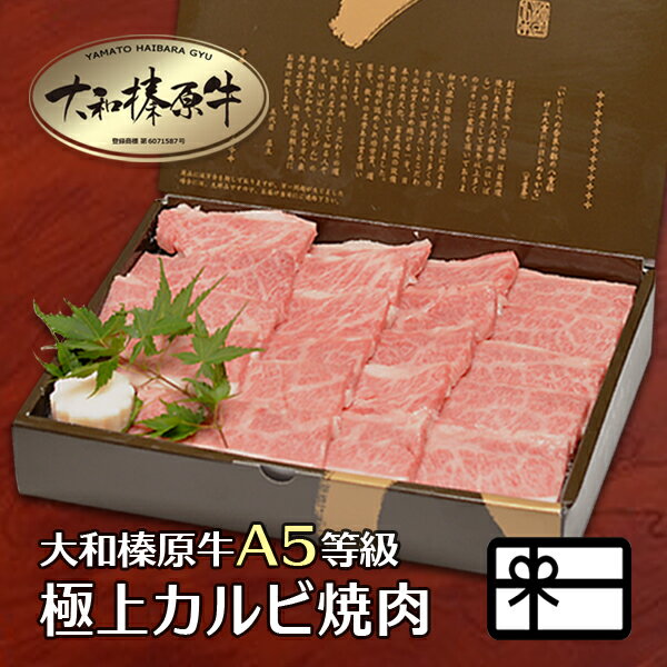 ギフト 贈り物 牛肉 肉 贈答品 大和榛原牛 極上カルビ 500g 化粧箱入 送料無料 黒毛和牛 A5 かるび 焼肉 焼き肉 ヤキニク やきにく 内祝い お祝い プレゼント 冷凍便