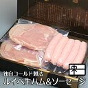 お中元 ギフト 贈答品 ジューシーな ルイベ生ハム 150g×2 + 手造りウィンナー 5本 (真空パック入) 化粧箱入 送料無料 大和美豚 豚肉 肉 内祝い ...