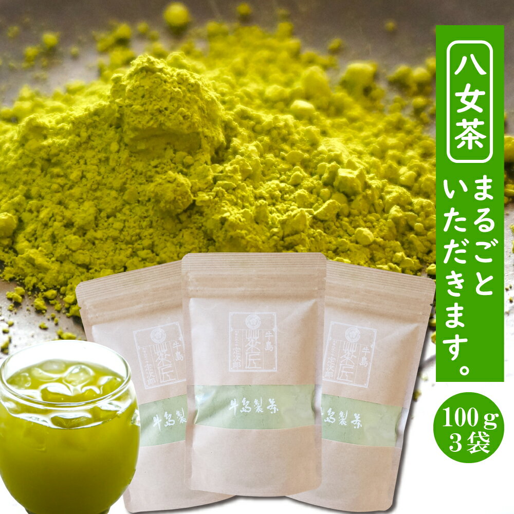 緑茶 粉末 送料込み 煎茶 粉末煎茶 100g3本セット 煎茶パウダー お茶 エピガロカテキンガレード 日本茶 八女茶 挽き…