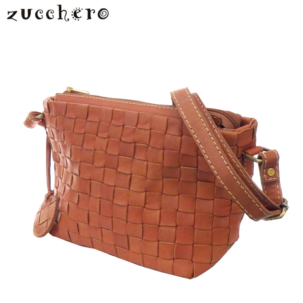 樂天商城 - Zucchero ズッケロ レディース 牛革メッシュ 横型ショルダー 舟形ショルダー ショルダーバッグ 49689