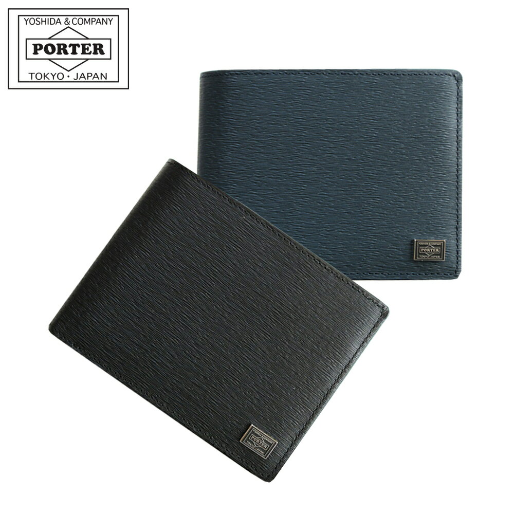 其它 - ポーター カレント ウォレット 052-02204 吉田カバン PORTER CURRENT BOX型小銭入れ2ツ折り財布 ネイビー ブラック 日本製