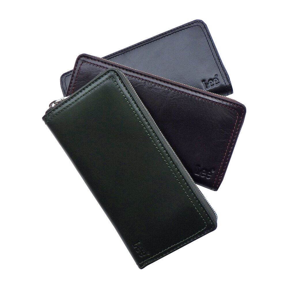 ラウンドファスナー 長財布 束入れ Lee イタリアンレザー メンズ 320-2104