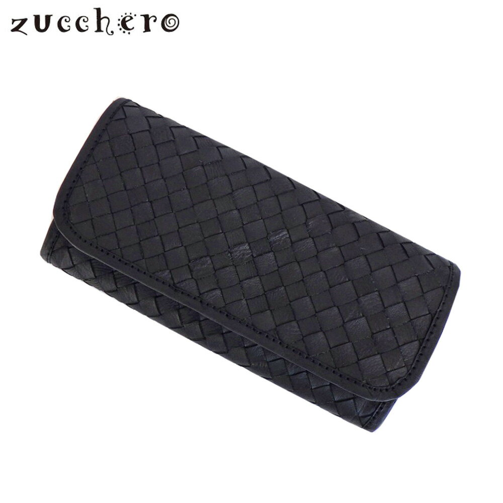 樂天商城 - Zucchero ズッケロ メッシュ カブセ長財布(小銭入れあり) ギャルソン 牛革(カウレザー) 40134TR ブラック