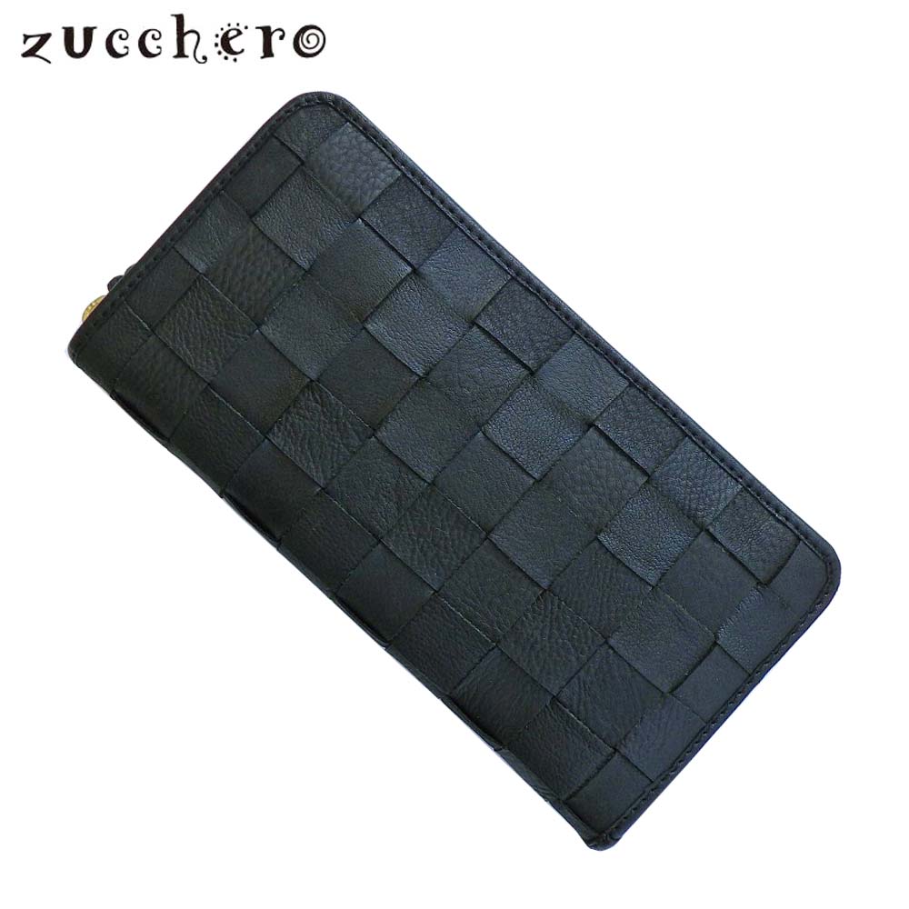 樂天商城 - Zucchero ズッケロ メッシュ ラウンドファスナー長財布(小銭入れあり) 牛革(カウレザー) 47735 ブラック