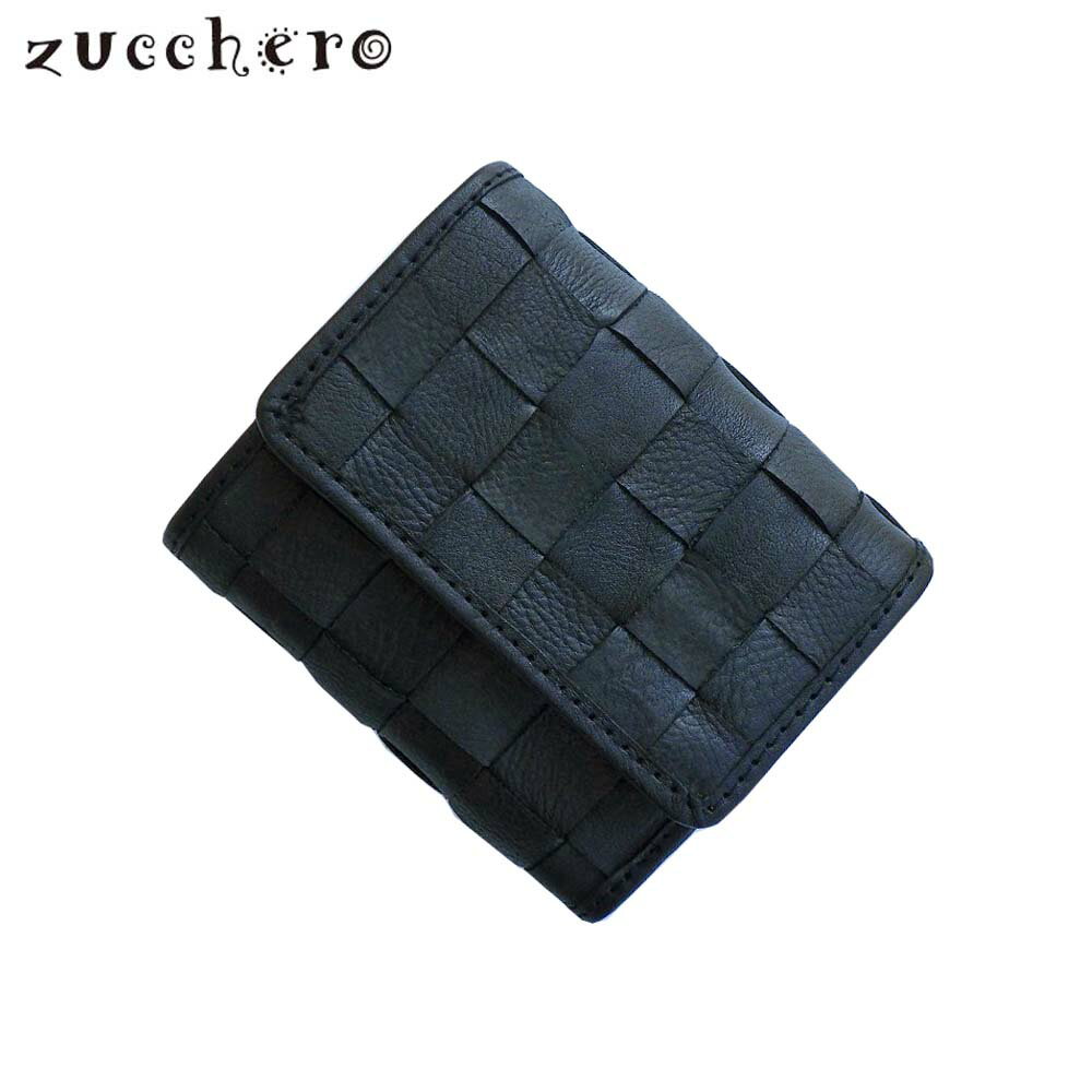 樂天商城 - Zucchero ズッケロ メッシュ カブセ財布(小銭入れあり) 牛革(カウレザー) 48984 ブラック