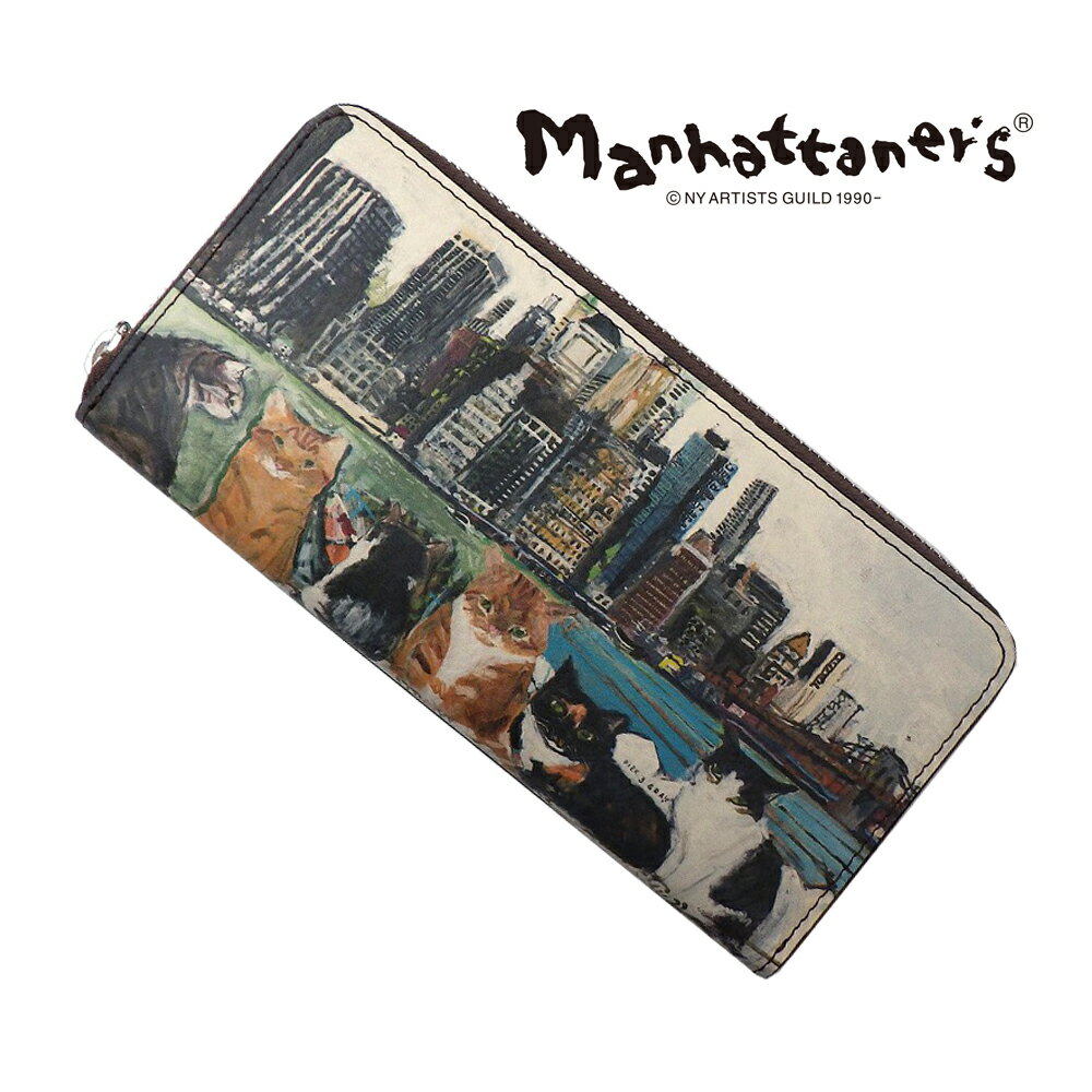 樂天商城 - Manhattaner`s マンハッタナーズ TOP PURSE ラウンドファスナー長財布 75-1527 ネコ 猫 可愛い