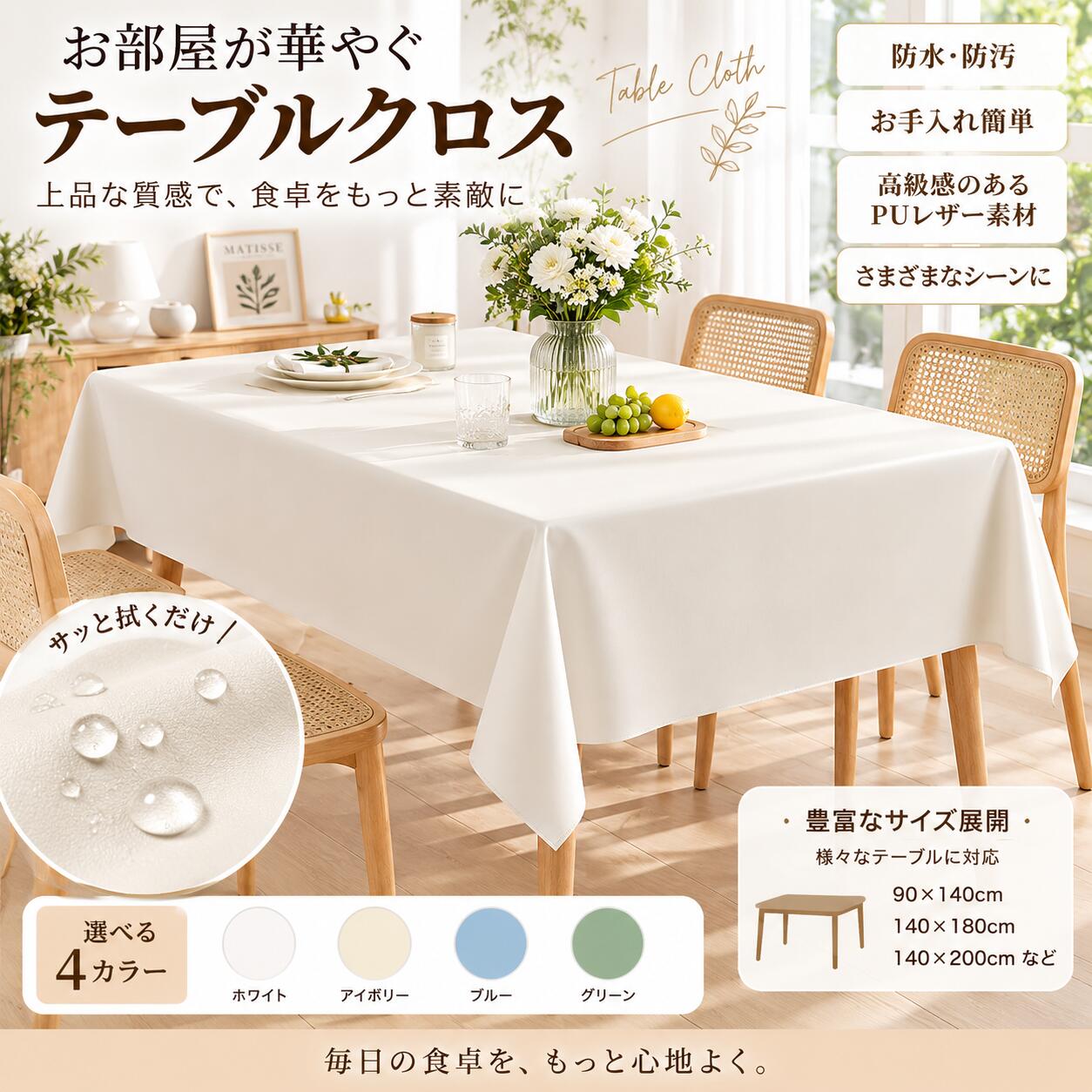 楽天市場】テーブルクロス 撥水（テーブル｜インテリア・寝具・収納