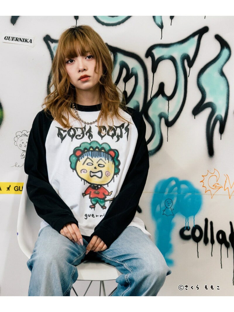 guernika/ゲルニカ/Drooping COJI-COJI Raglan Sleeve T-Shirt ROYAL FLASH ロイヤルフラッシュ トップス カットソー・Tシャツ ホワイト