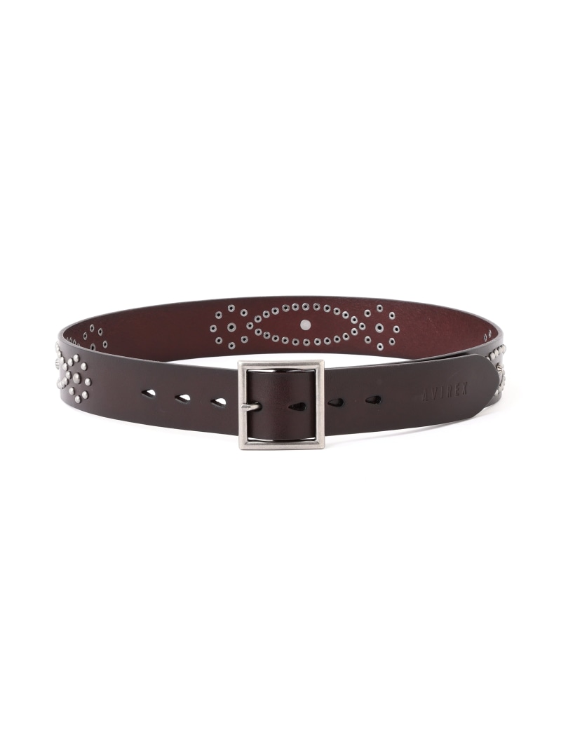 Rakuten - 《直営店限定/WOMAN》STUDS BELT AVIREX アヴィレックス ファッション雑貨 ベルト ブラック【送料無料】[Rakuten Fashion]