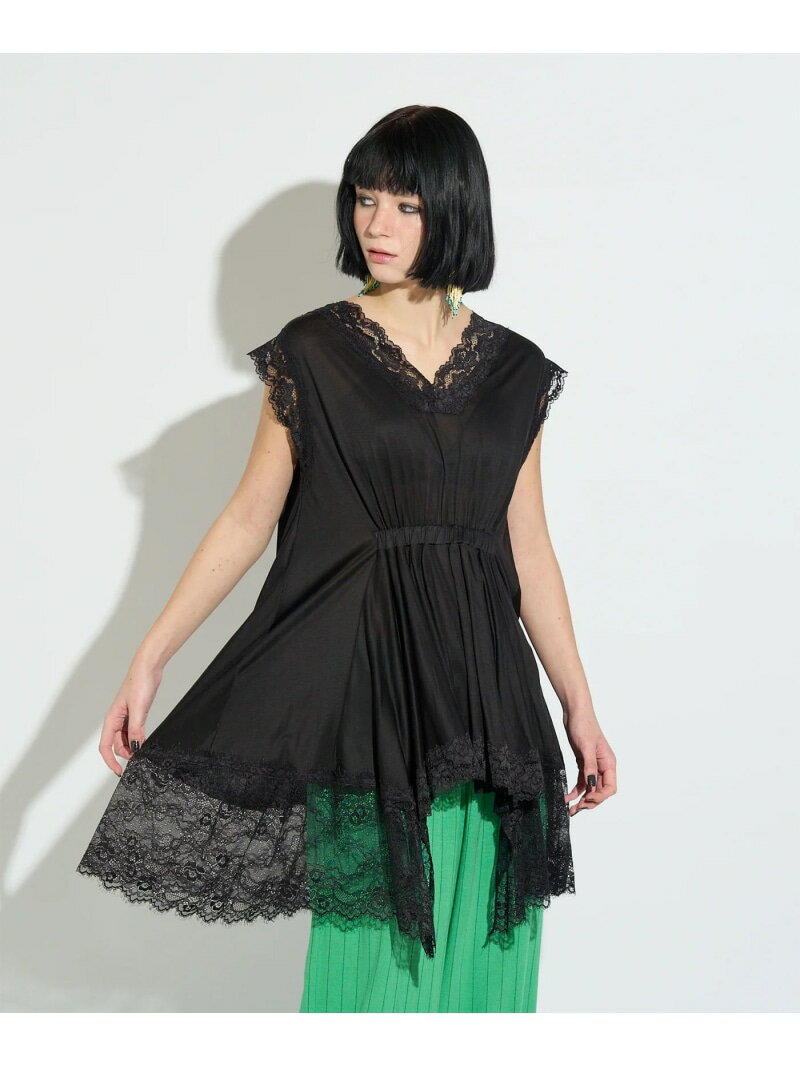 Rakuten - ANNA SUI NYC/アナ スイ エヌワイシー/イレギュラーへムドールチュニック ROYAL FLASH ロイヤルフラッシュ ワンピース・ドレス チュニック ブラウン ブラック【送料無料】[Rakuten Fashion]