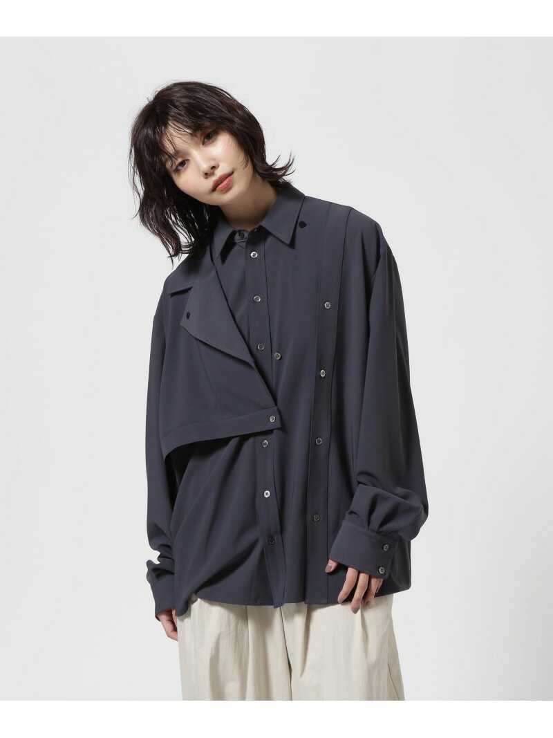 Rakuten - 【SALE／40%OFF】CASANE(カサネ)別注デザインボタンビッグシャツ B'2nd ビーセカンド トップス シャツ・ブラウス ベージュ グレー【RBA_E】【送料無料】[Rakuten Fashion]