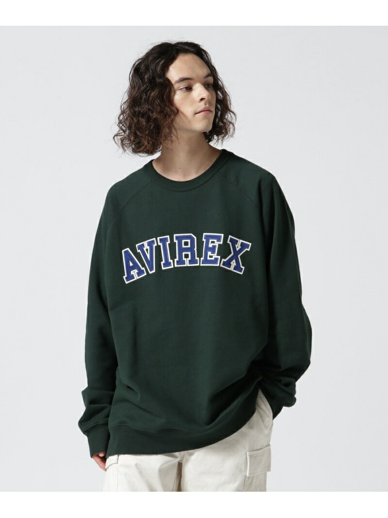 【SALE／40%OFF】クルー スウェット ロゴ パッチ/CREW SWEAT LOGO PATCH AVIREX アヴィレックス トップス スウェット・トレーナー グリーン ブラック ホワイト ネイビー【RBA_E】【送料無料】[Rakuten Fashion]のサムネイル