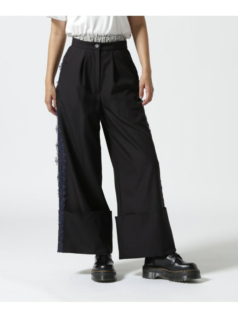 【SALE／30%OFF】AULA AILA/アウラアイラ/ LACE LINE PANTS ROYAL FLASH ロイヤルフラッシュ パンツ その他のパンツ ブラック【RBA_E】【送料無料】[Rakuten Fashion]