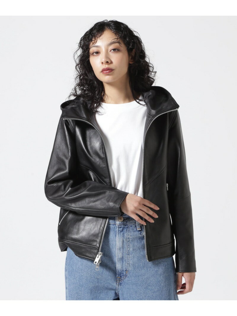 Rakuten - Women's/直営限定/HOODED RIDERS JACKET/フーディー ライダース ジャケット Schott ショット ジャケット・アウター ライダースジャケット ブラック【送料無料】[Rakuten Fashion]