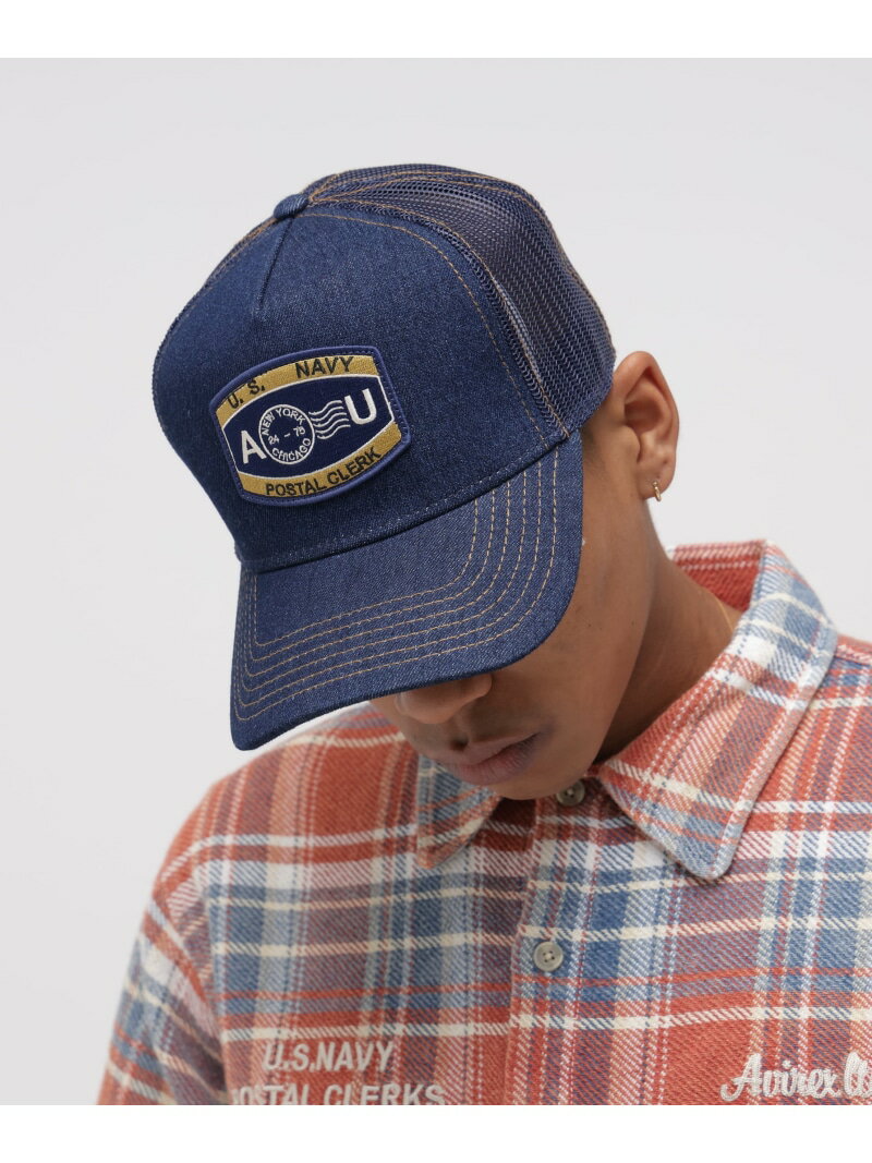 《AVIREX × UNIVERSAL OVERALL》POSTAL CAP AVIREX アヴィレックス 帽子 その他の帽子 ブルー