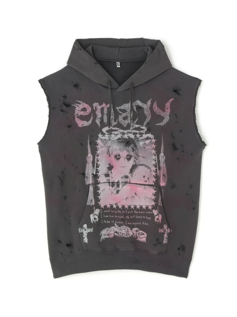 emary/エメリー/Psyco Candy Nosleeve Hoodie LHP エルエイチピー トップス ノースリーブ・タンクトップ ブラック【送料無料】[Rakuten Fashion]