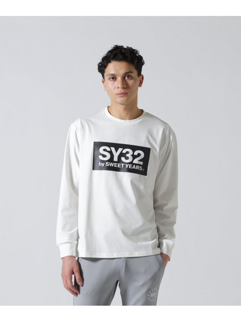 SY32 by SWEET YEARS/エスワイサーティトゥ バイ スィートイヤーズ/BOX LOGO L/S TEE ROYAL FLASH ロイヤルフラッシュ トップス カットソー・Tシャツ ブラック ホワイト【送料無料】[Rakuten Fashion]