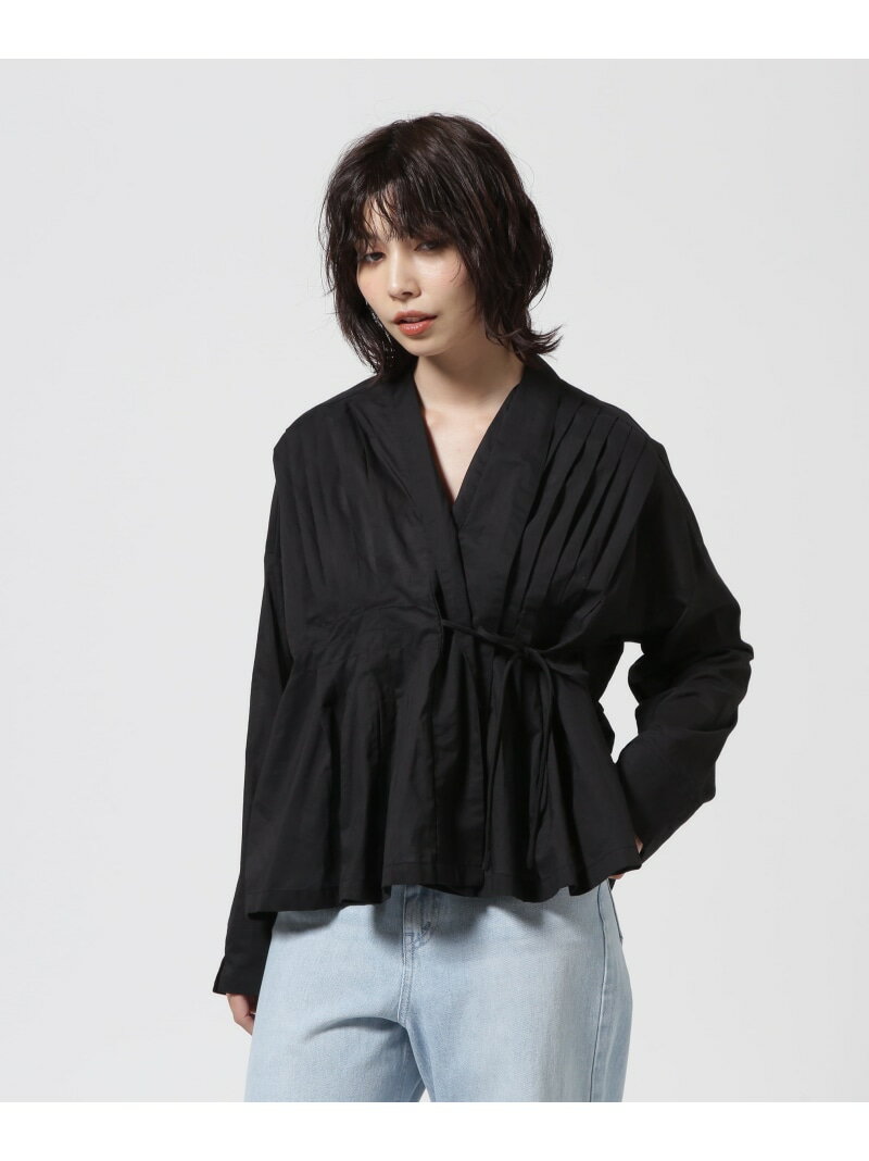 B omnivore/ビーオムニボー ローンカシュクールオーバーブラウス BEAVER ビーバー トップス シャツ・ブラウス ブラック【送料無料】[Rakuten Fashion]