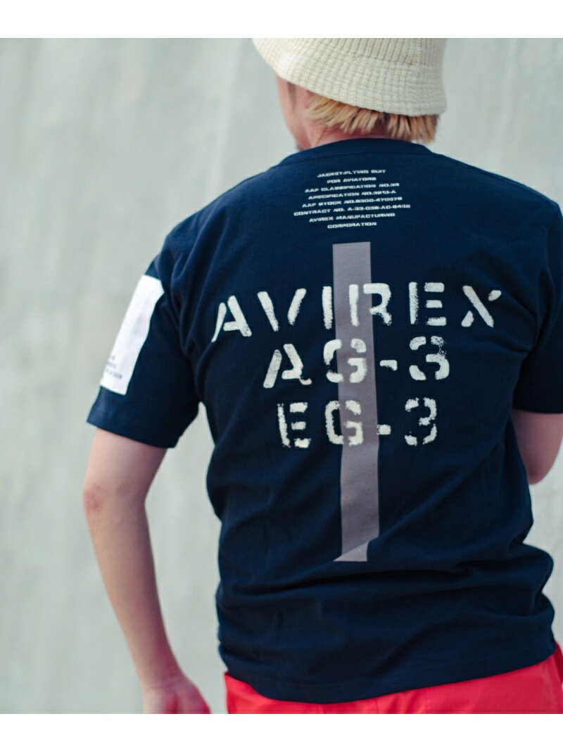 《WEB&DEPOT限定》 REMODEL DESIGN CREW NECK T-SHIRT/リモデルデザイン半袖Tシャツ AVIREX アヴィレックス トップス カットソー・Tシャツ ネイビー ブラック ホワイト グリーン