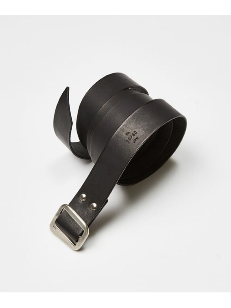 Rakuten - トゥエンティーエイティー/COW LEATHER TAPE BELT WITH BRASS BUCKLE LHP エルエイチピー ファッション雑貨 ベルト シルバー ブラック【送料無料】[Rakuten Fashion]