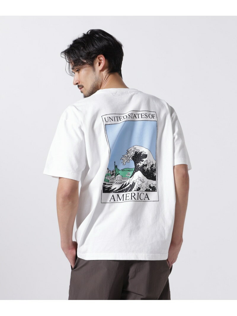 ILL ONE EIGHTY/イルワンエイティ 別注AMERICAN WAVE T-SHIRT BEAVER ビーバー トップス カットソー・Tシャツ ホワイト ブラック