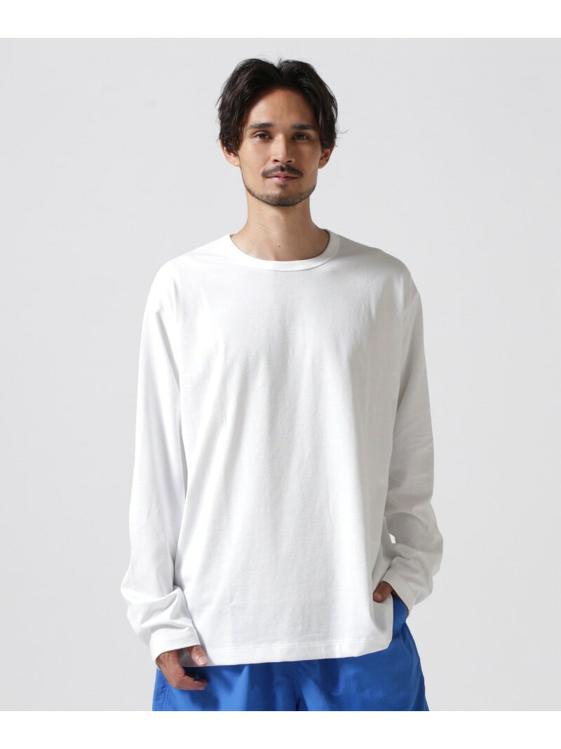 Rakuten - ATON (エイトン) DRY COTTON JERSEY L/S T-SHIRT B'2nd ビーセカンド トップス カットソー・Tシャツ ホワイト ブラック【送料無料】[Rakuten Fashion]