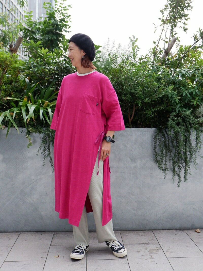 MANASTASH/マナスタッシュ W's HEMP 3/4 SLEEVE SLIT DRESS ウィメンズ 7分袖 スリットワンピ-ス BEAVER ビーバー ワンピース・ドレス シャツワンピース ピンク ホワイト ブラック【送料無料】[Rakuten Fashion]